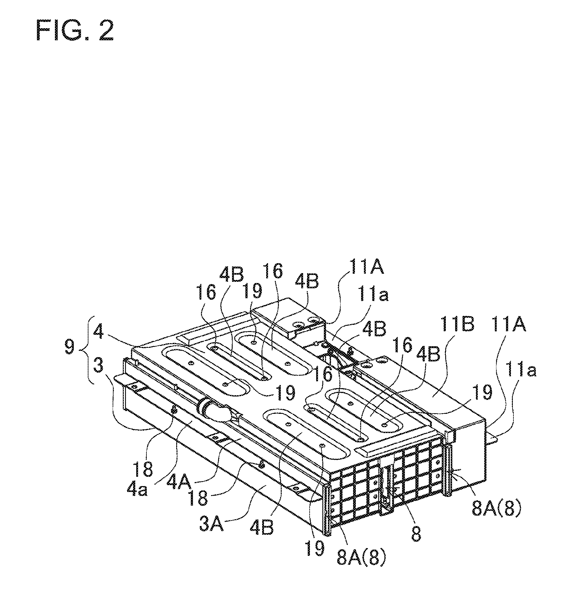 Car battery array having a plurality of connected batteries