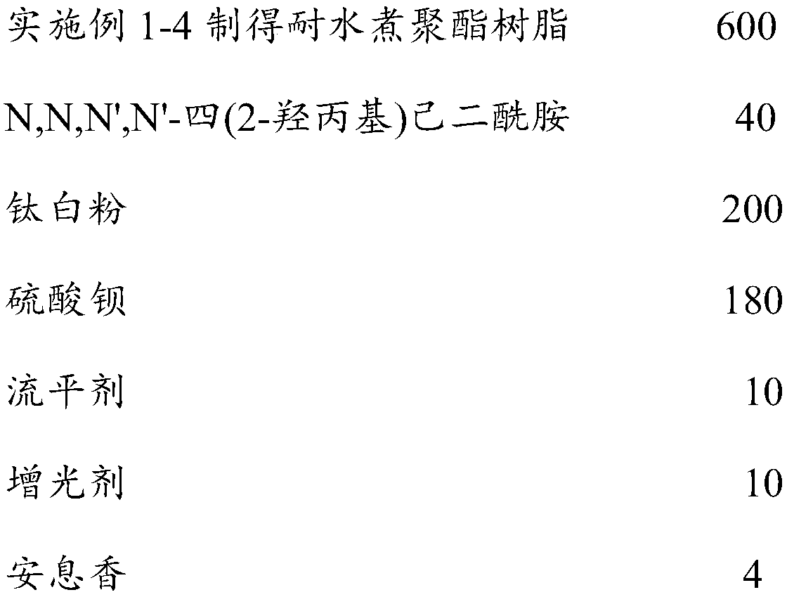 Polyester resin for N,N,N',N'-tetra(2-hydroxypropyl) adipamide system and preparation method thereof