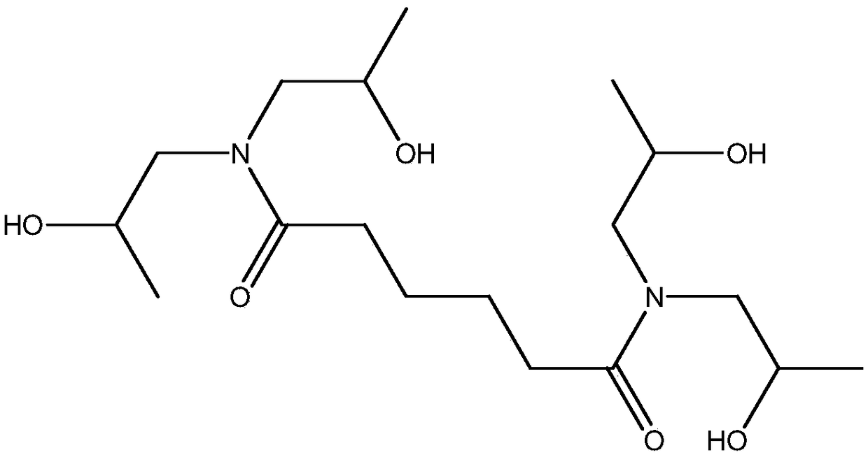 Polyester resin for N,N,N',N'-tetra(2-hydroxypropyl) adipamide system and preparation method thereof