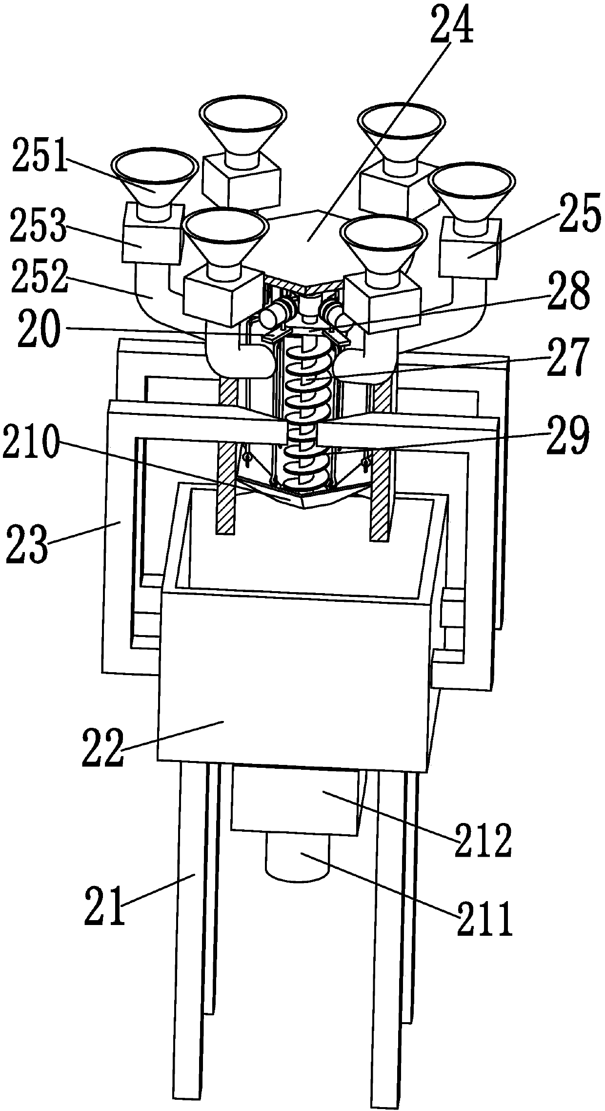 A special rapid batching device for aquaculture feed