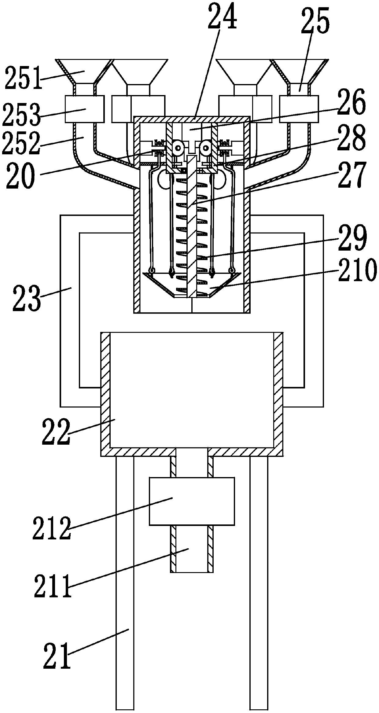 A special rapid batching device for aquaculture feed