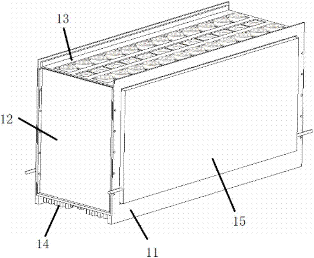 Square power battery heat management structure