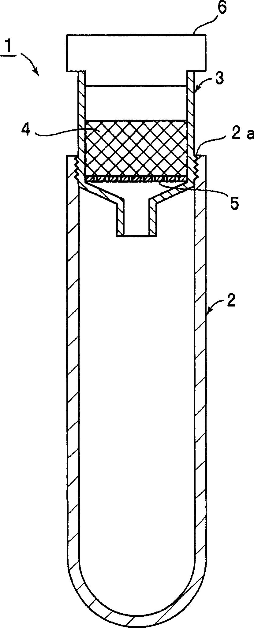 Filter apparatus and blood detection container