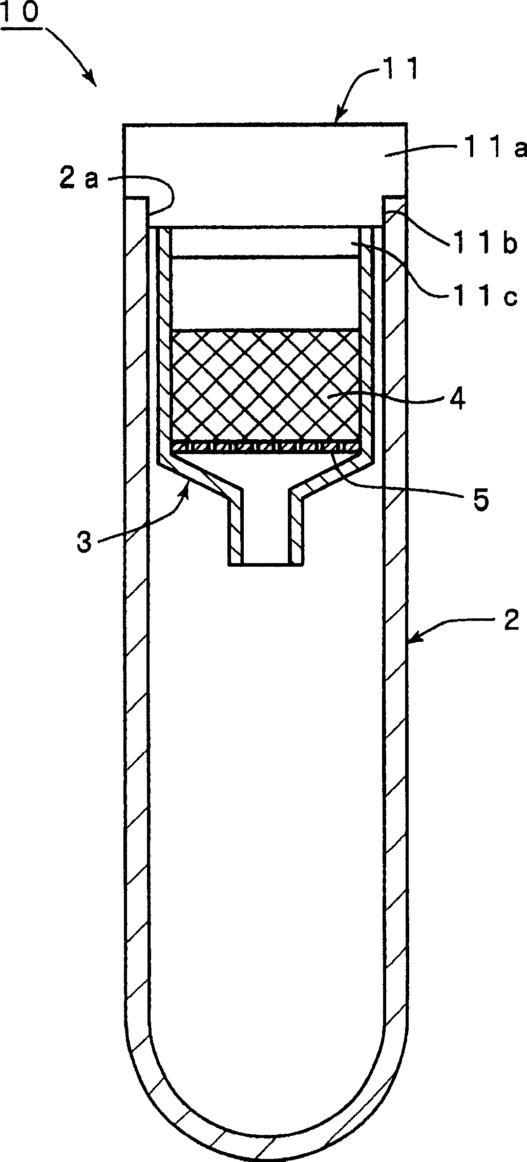 Filter apparatus and blood detection container