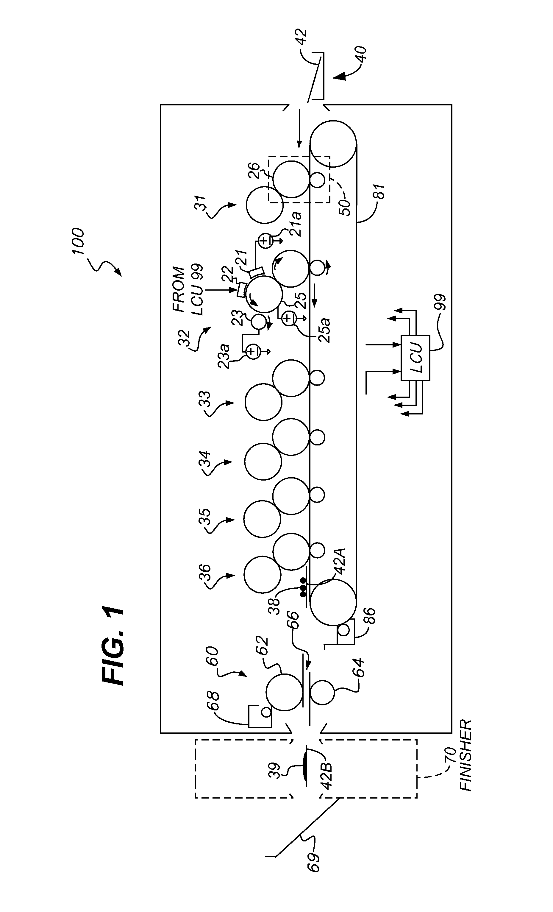 Toner fixer transporting medium through heating liquid