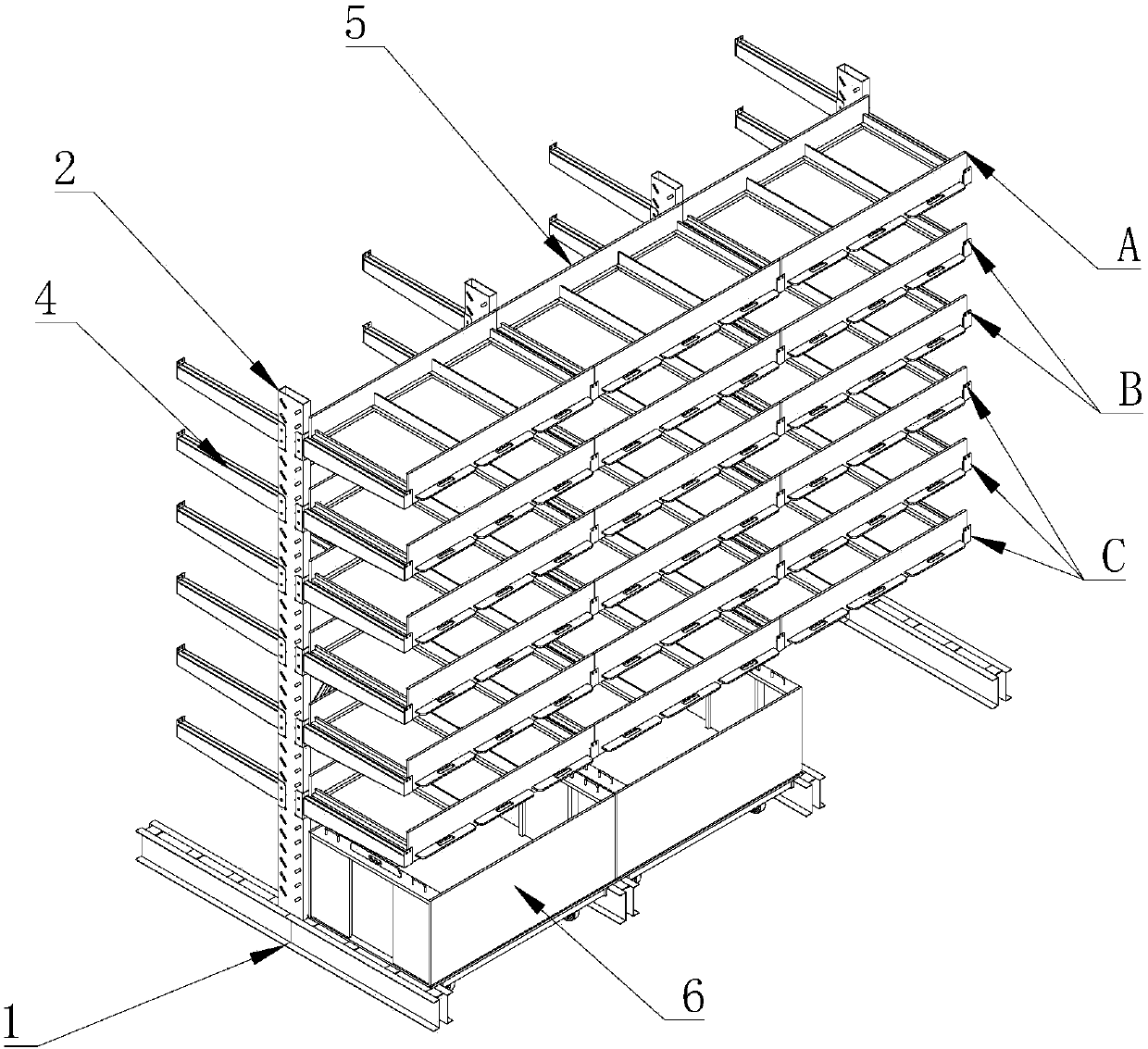 Three-dimensional multilayered drawer type hermetia illucens larva cultivating device and method