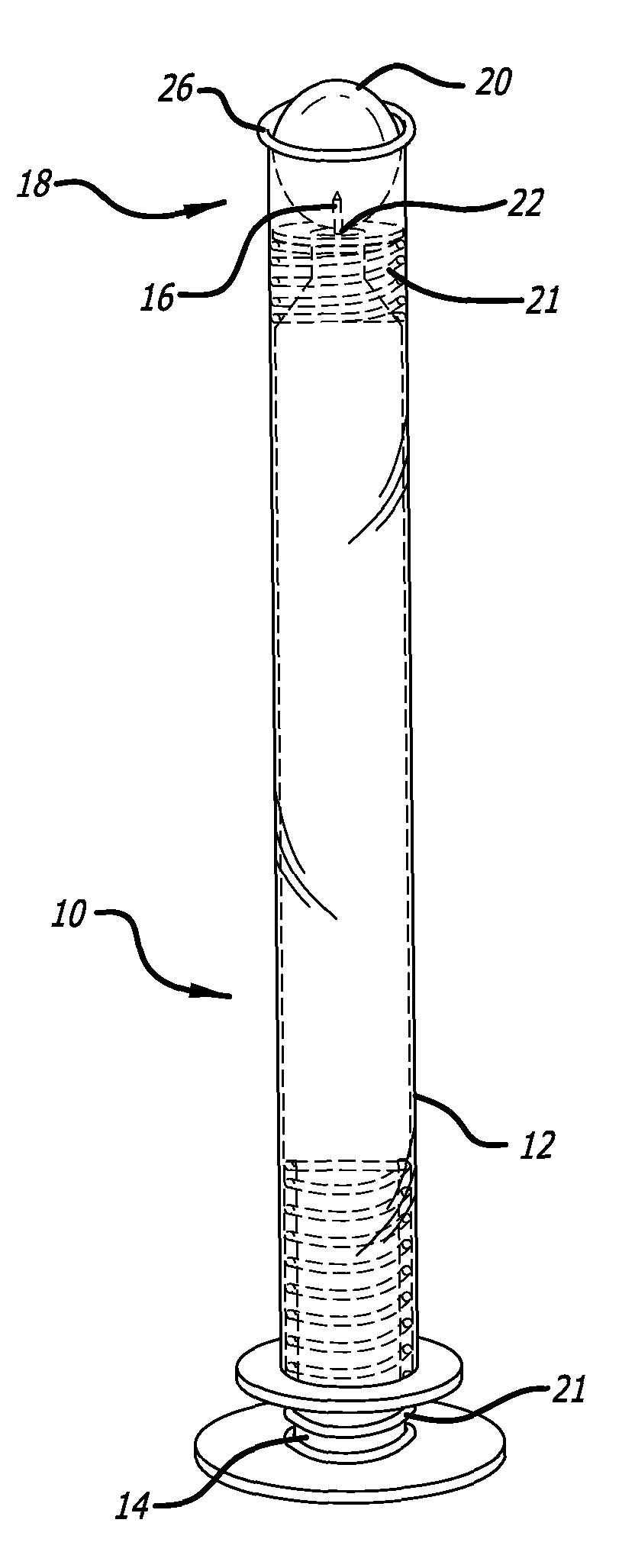 Device and method for inserting lubricating capsule