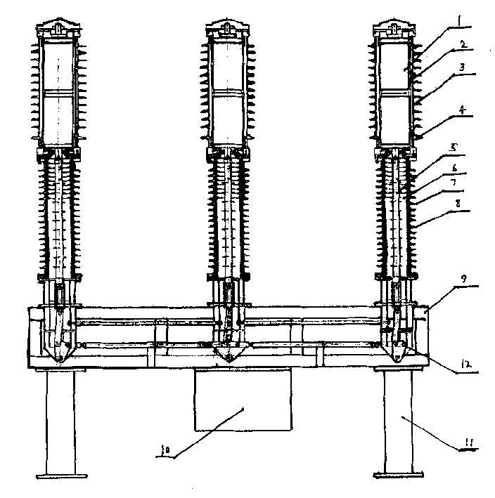 Outdoor high voltage vacuum circuit breaker