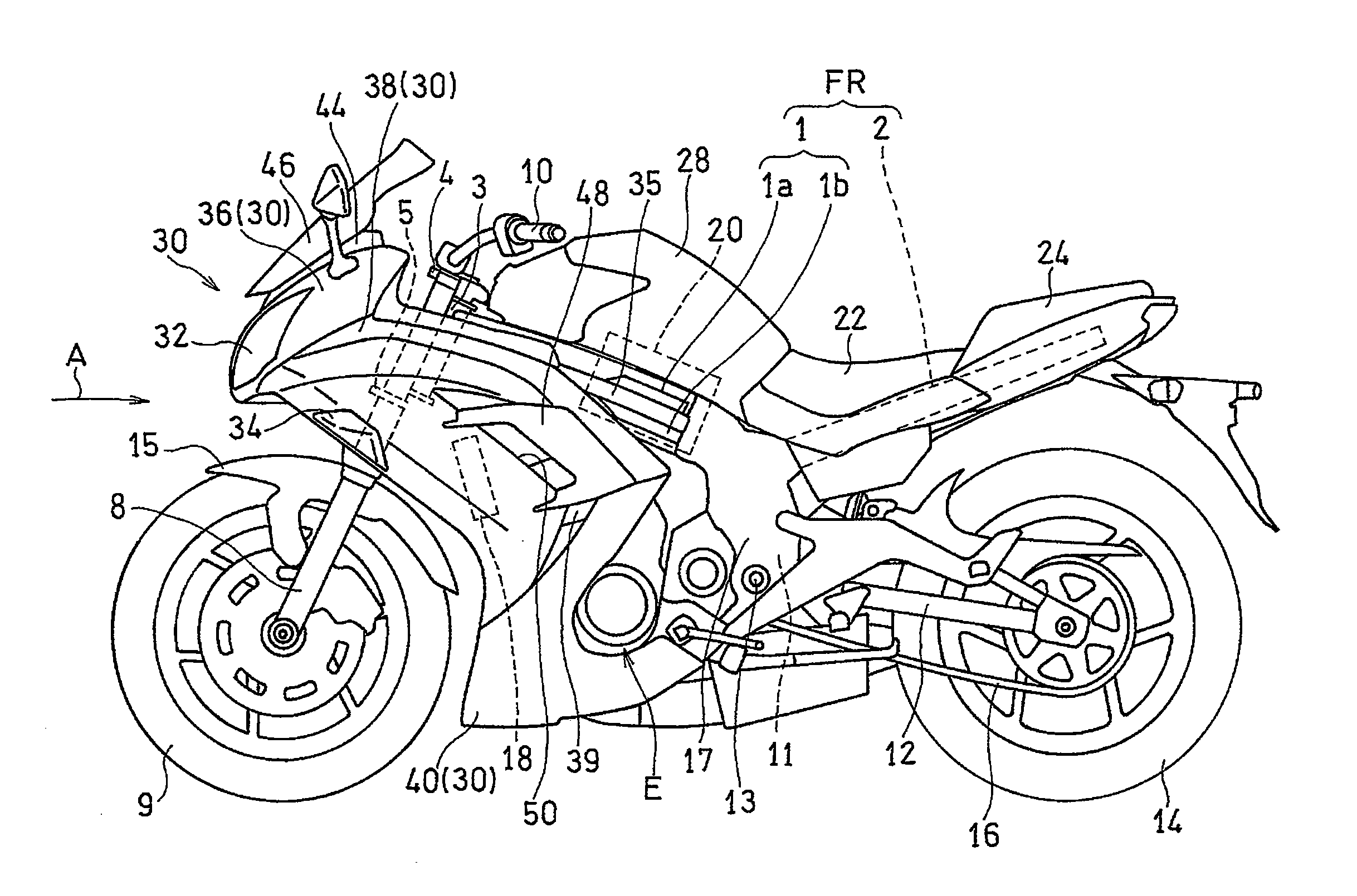 Air guiding structure for motorcycles