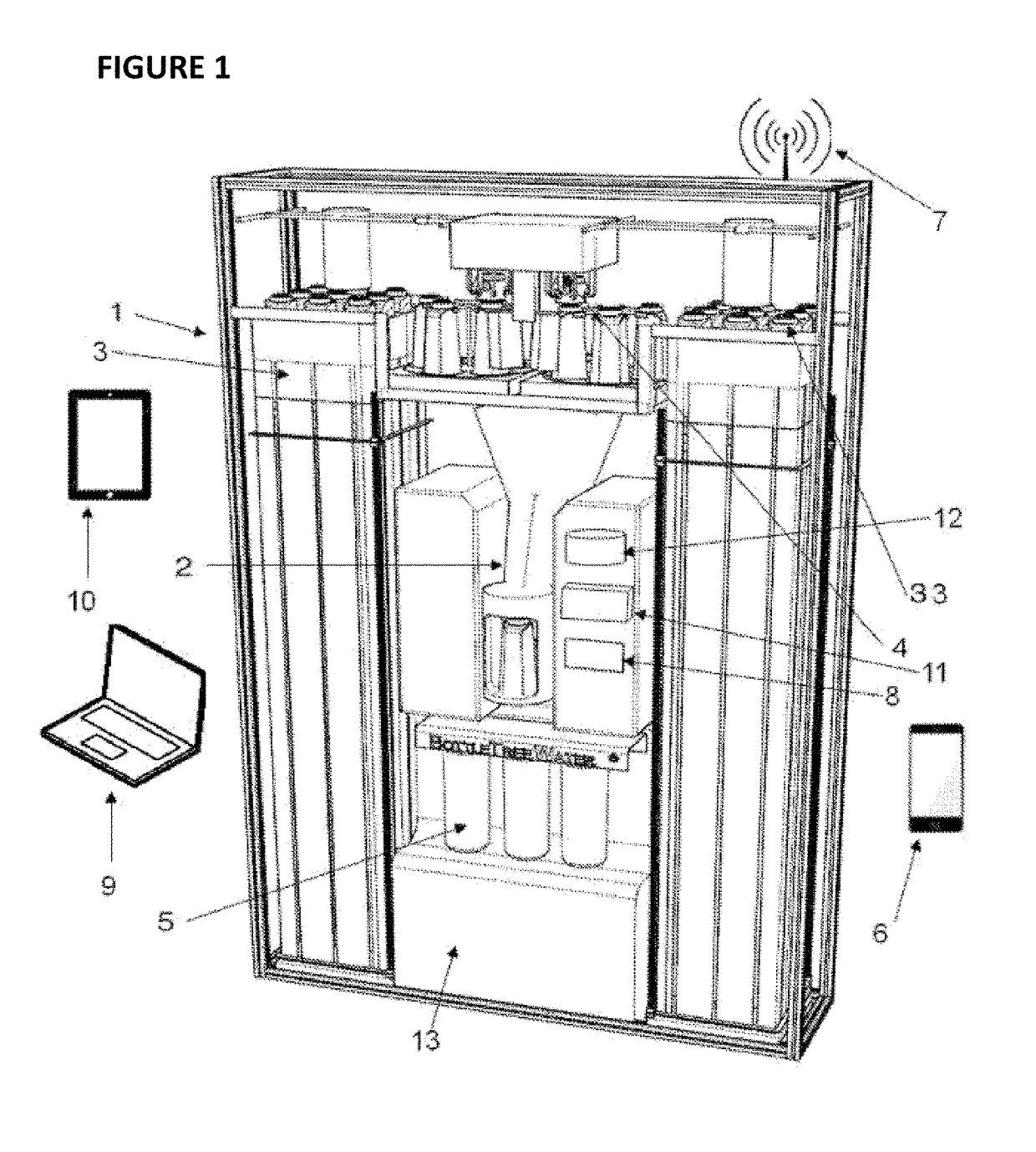 Automated electromechanical system for dispensing liquid in a sealed container