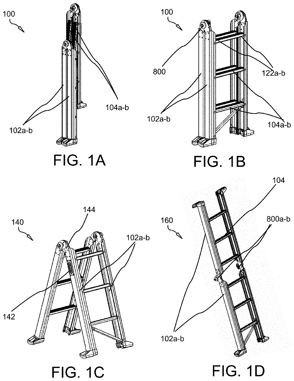 Step Ladder with Hinged Rungs Operable to Collapse on Multiple Axes