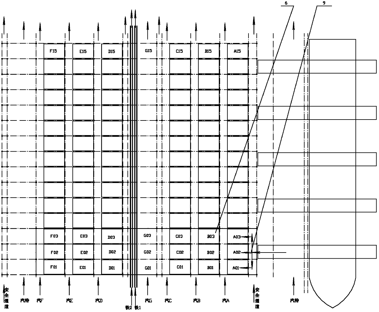 Assembling and disassembling system for port container and assembling and disassembling technology thereoffor