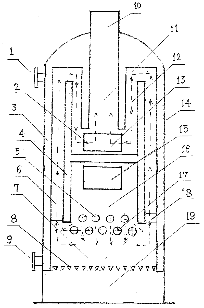 Bidirectional environment-friendly energy saving boiler with three return strokes