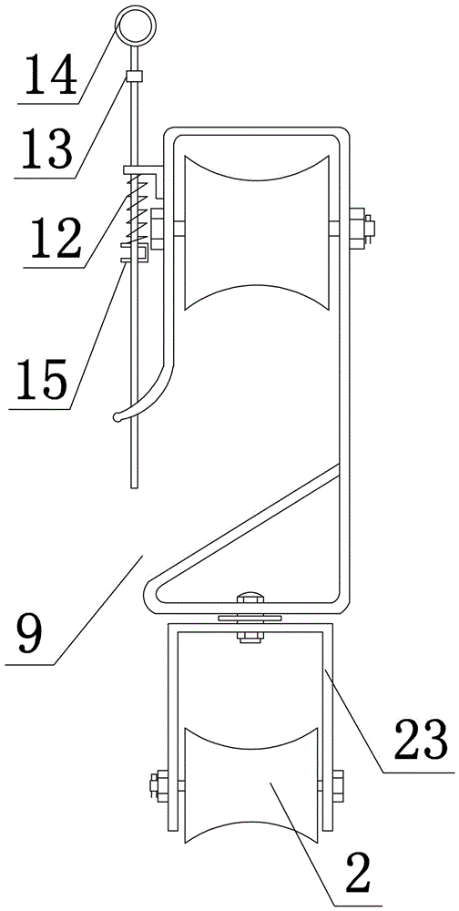 Self-sealed wire pulley of power transmission line