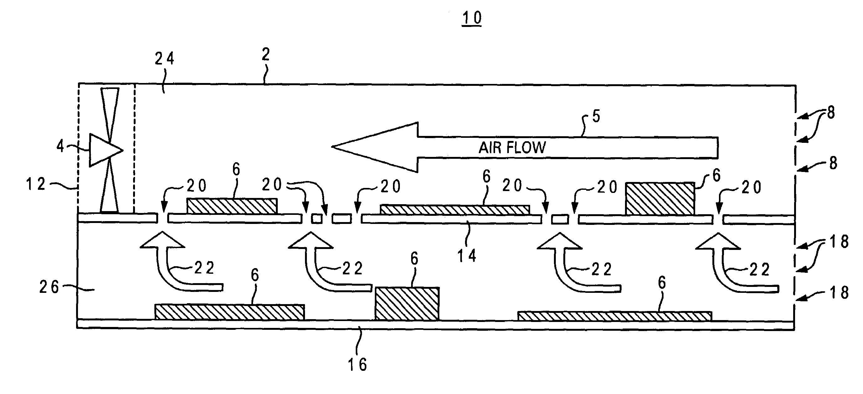 Cooling apparatus for vertically stacked printed circuit boards