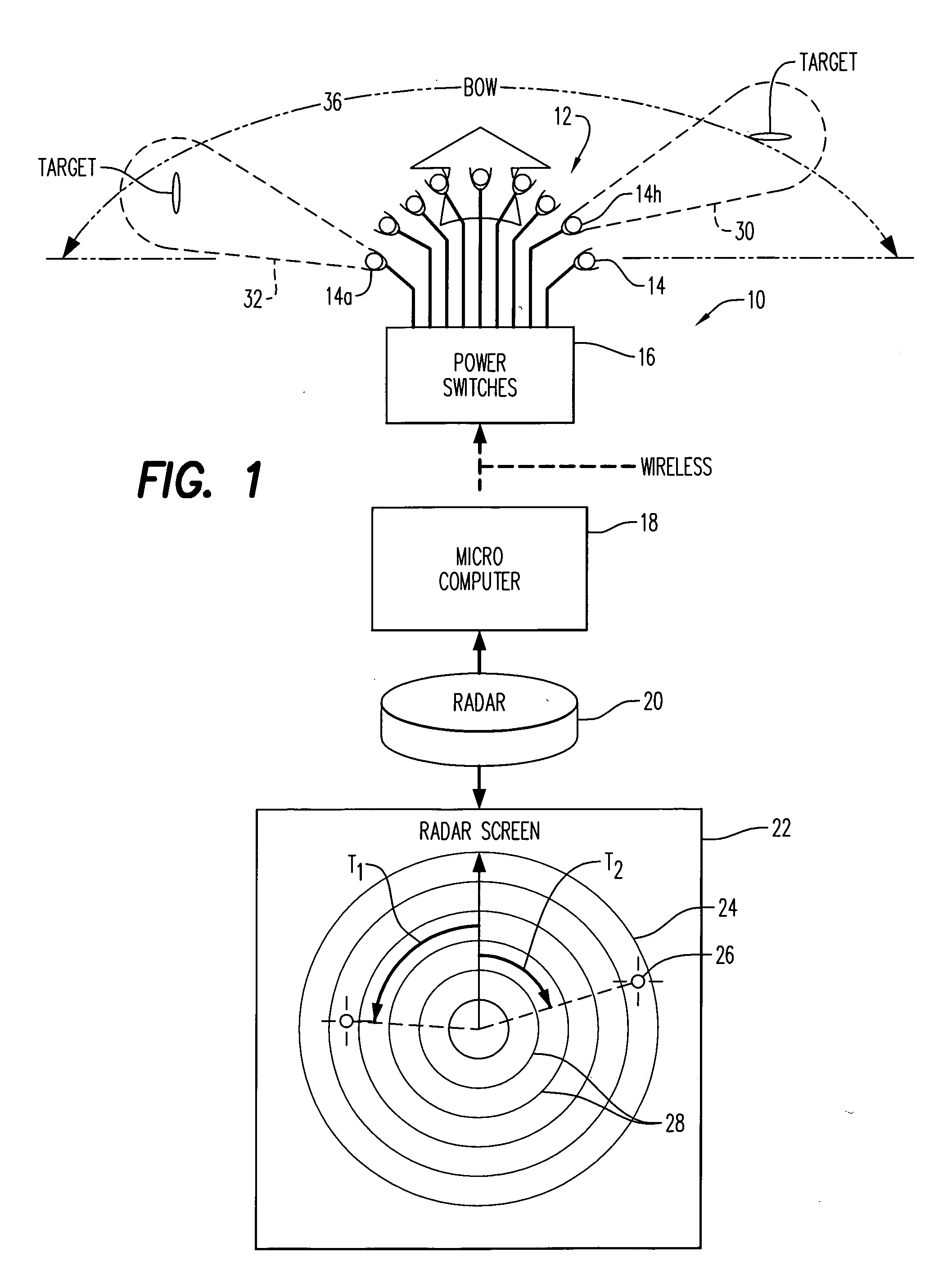 Radar controlled automatic target illumination system