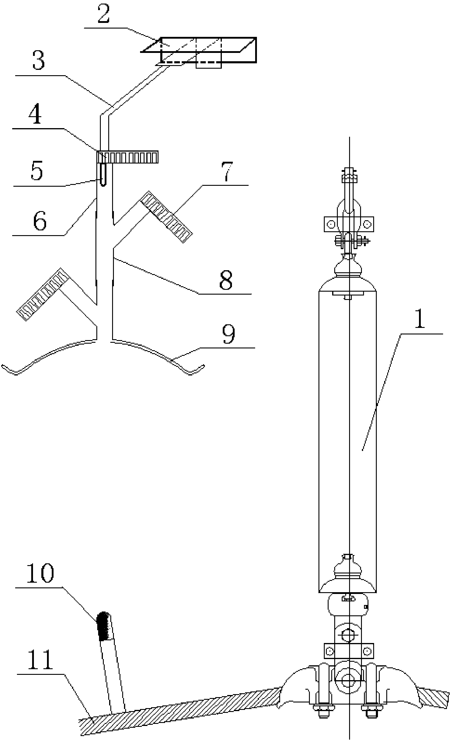 Different-voltage-class subsection arc-extinguishing anti-thunder gap device