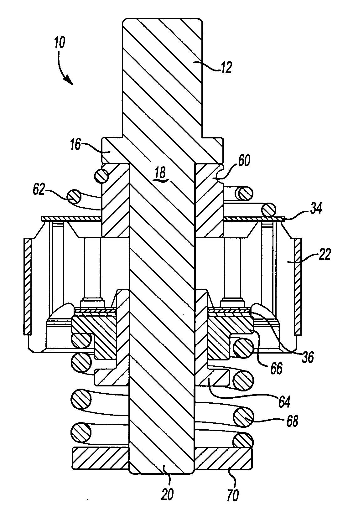 Common damper hub for valve bodies