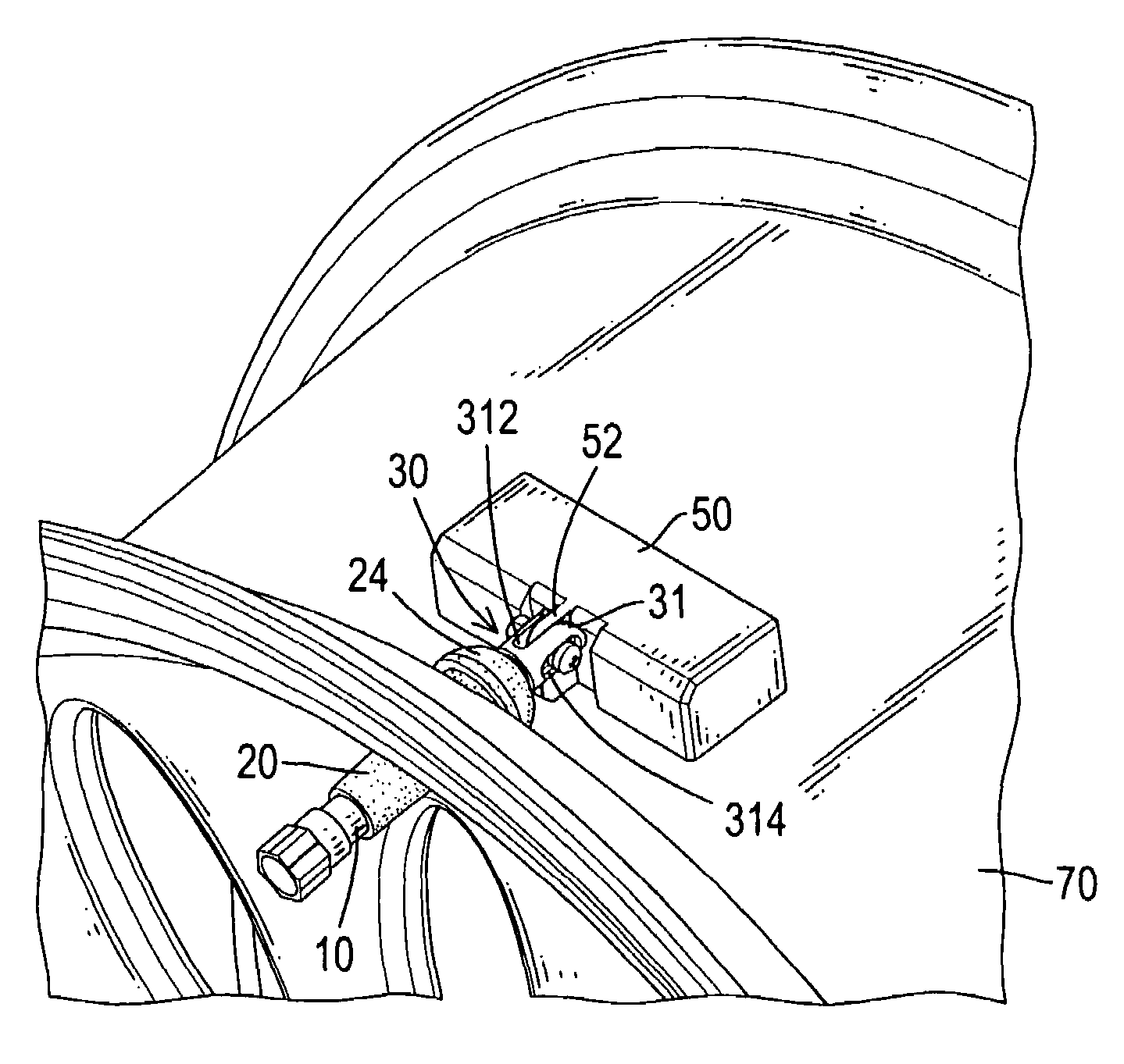 Valve stem assembly for tire pressure detecting systems