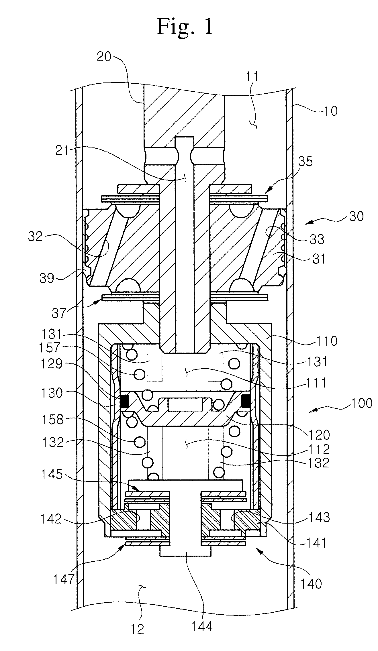 Frequency/pressure sensitive shock absorber