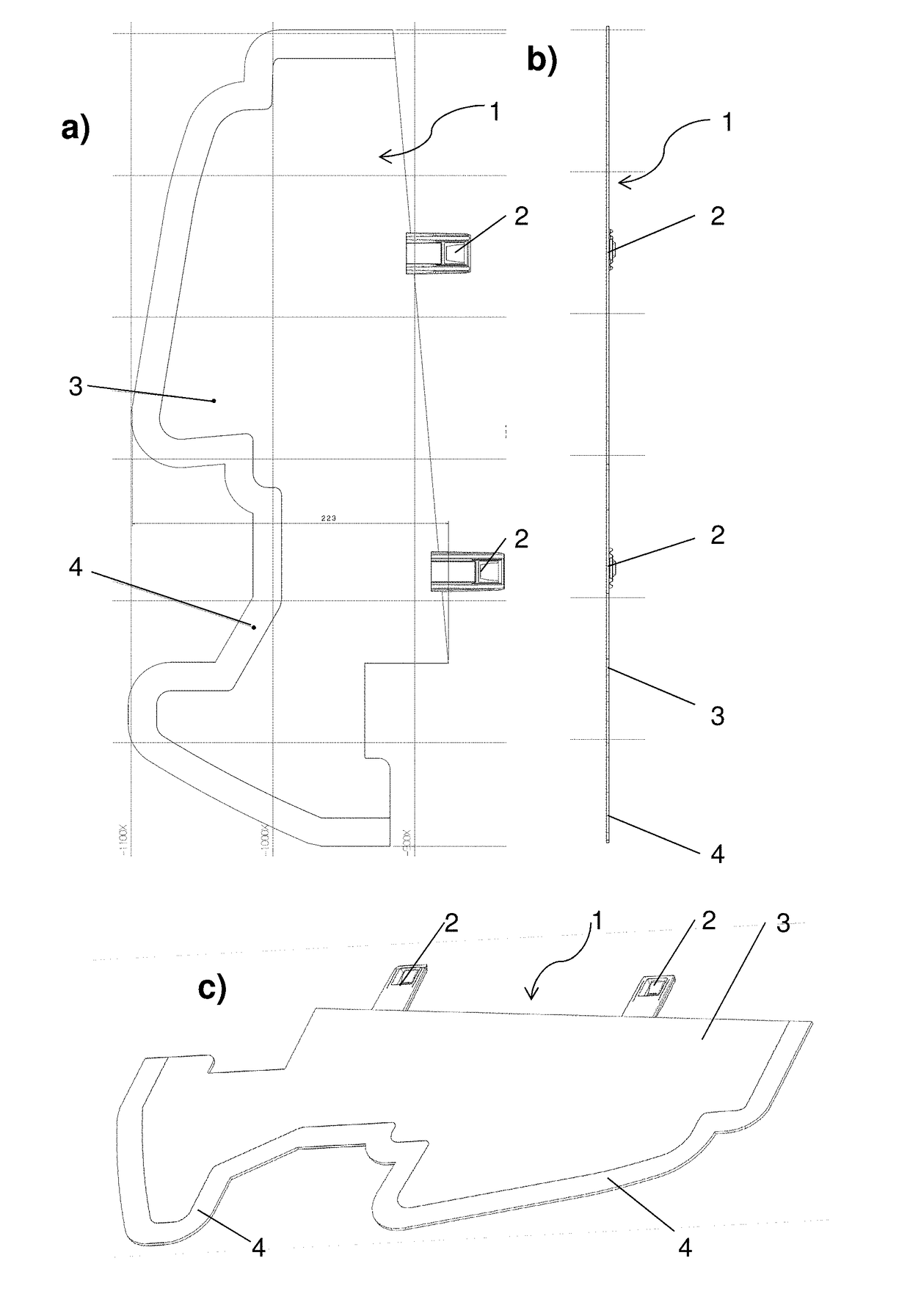 Topologically structured component panel and method for producing the same