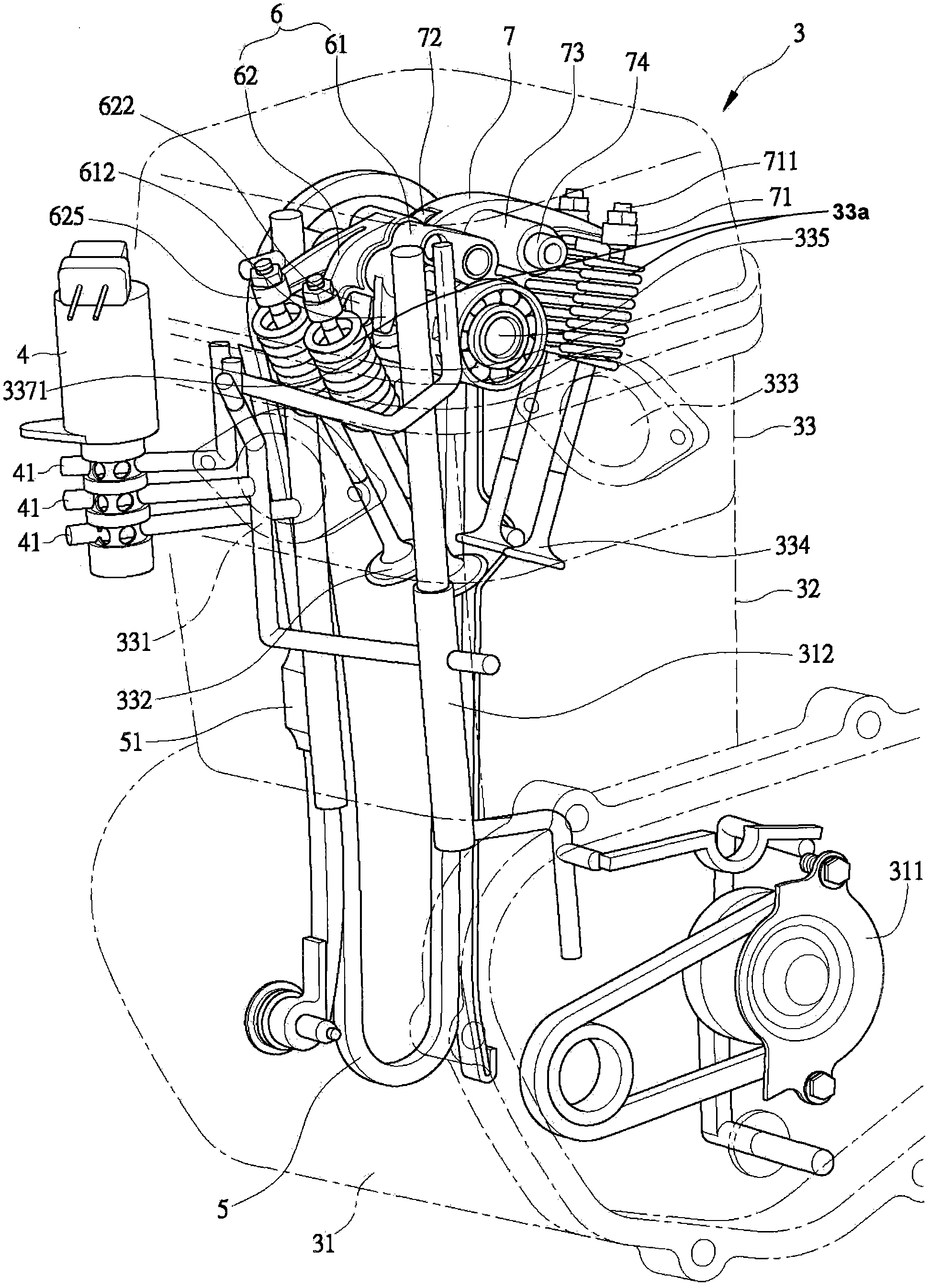 Variable vehicle lift mechanism of engine