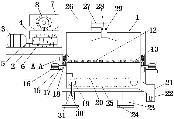 Feeding device for pesticide processing and packaging machine