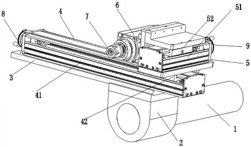 Mechanical arm used for machining installing face of aluminum alloy ship spray pump