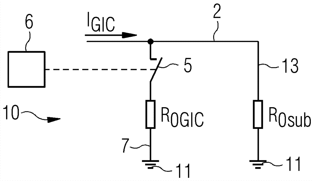 Protective device for protecting transformer against geomagnetically induced currents