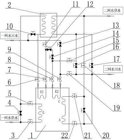 Heat pump type large temperature difference heat exchange system and method