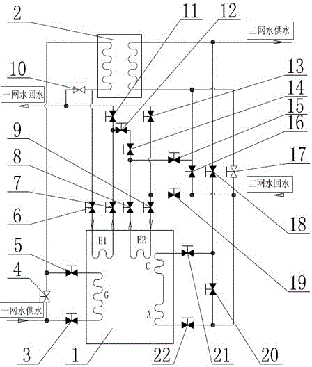 Heat pump type large temperature difference heat exchange system and method