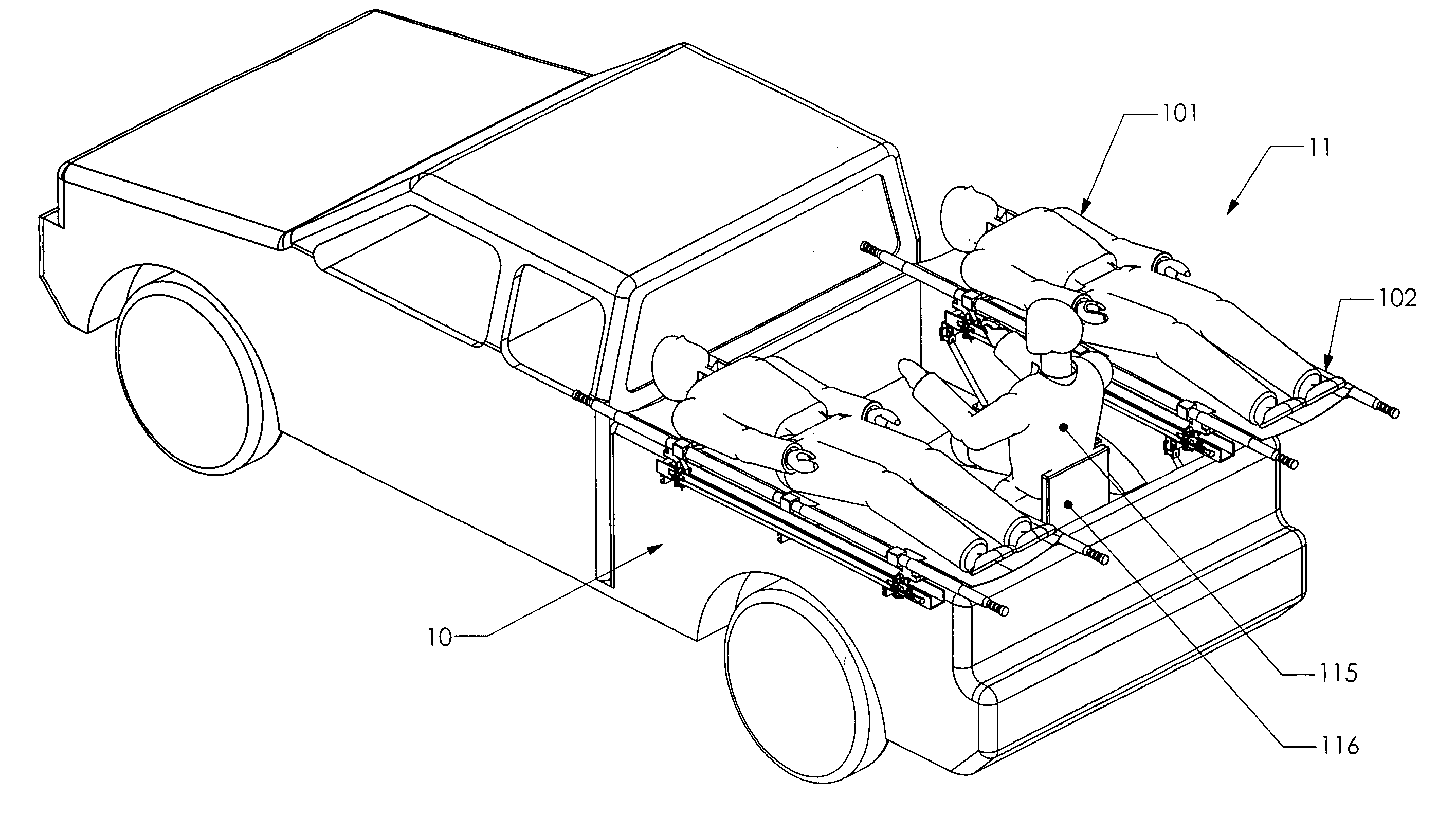 Rapid medical evacuation system for trauma patients