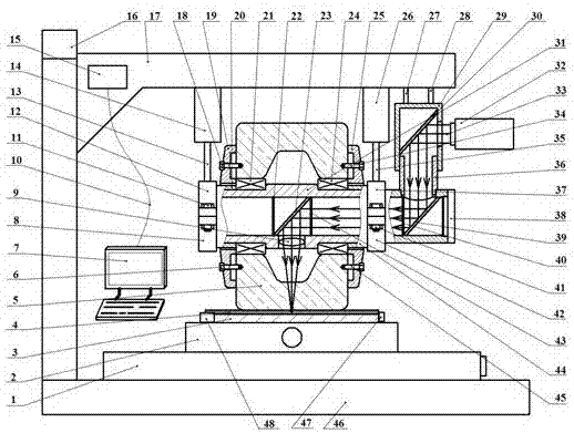 Laser peening composite rolling strengthening surface modification method and device