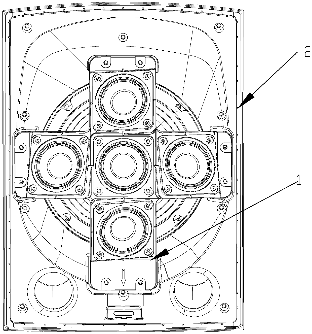 A bidirectional array sound box with multi-angle coverage