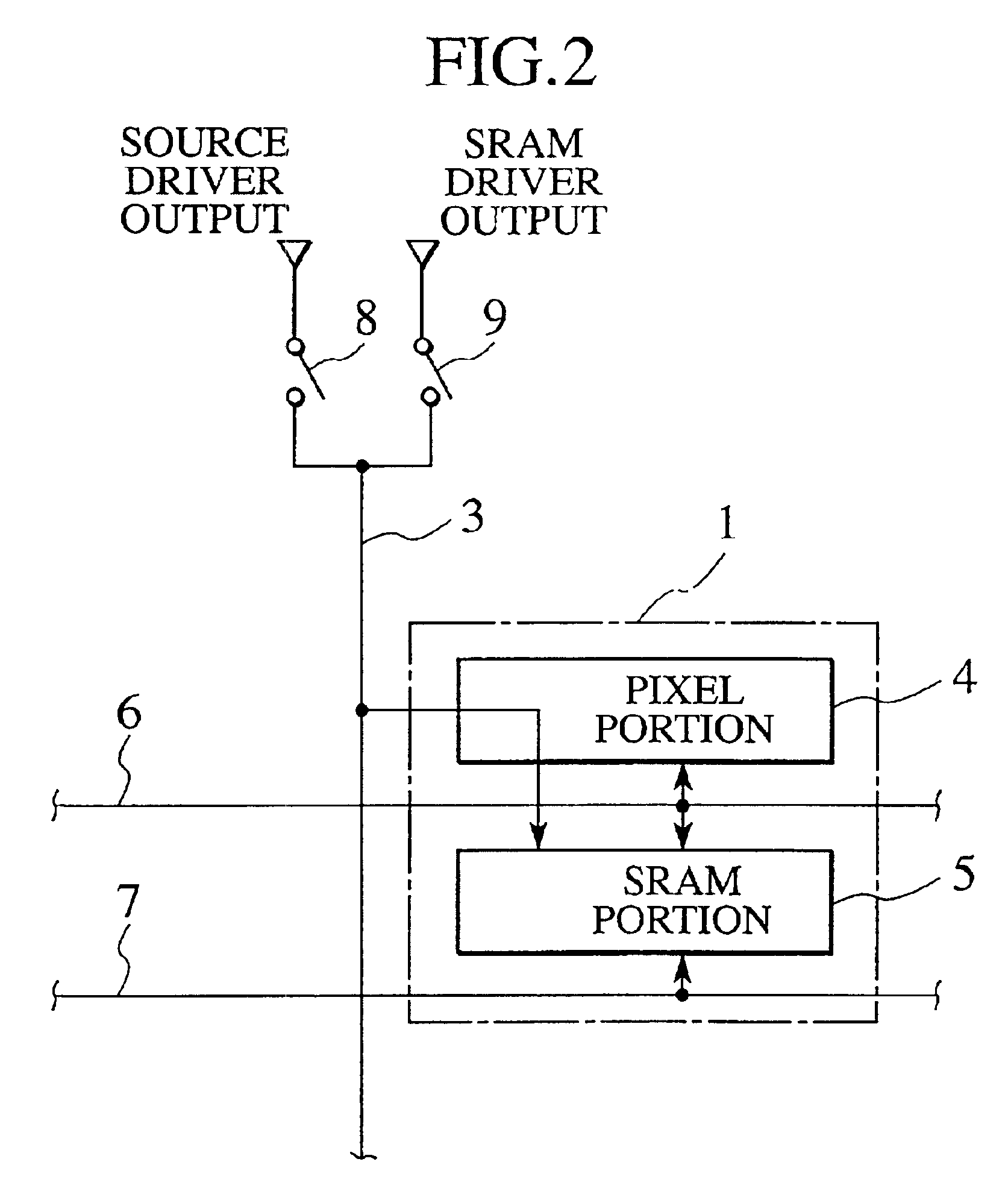 Display device equipped with SRAM in pixel and driving method of the same