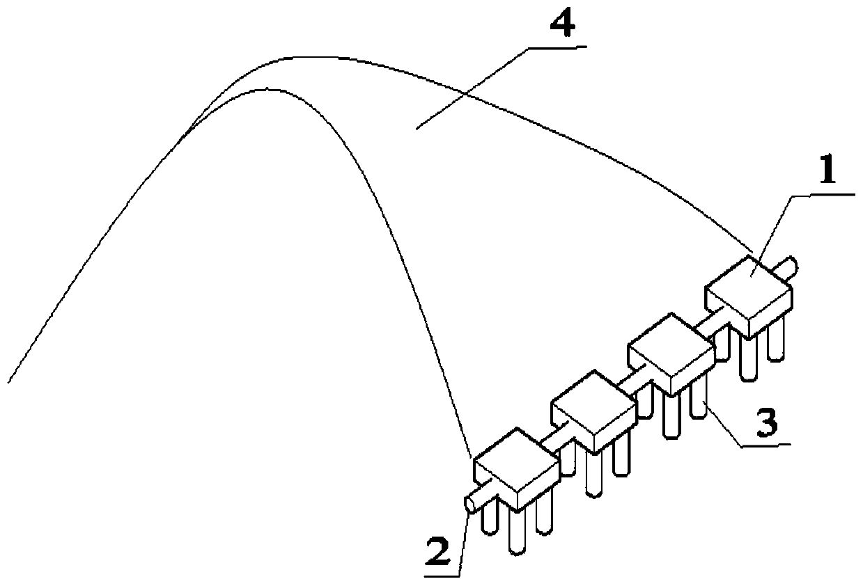 Anti-seismic protection structure of micro-pile frame pipeline