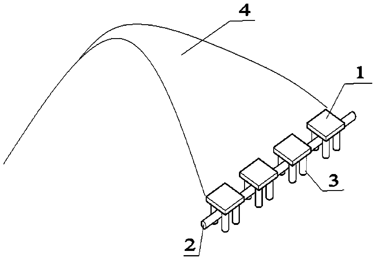 Anti-seismic protection structure of micro-pile frame pipeline