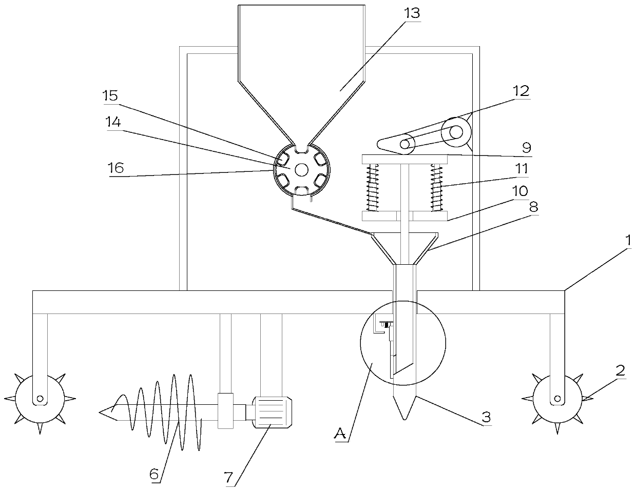 Drilling seeding apparatus for agricultural production