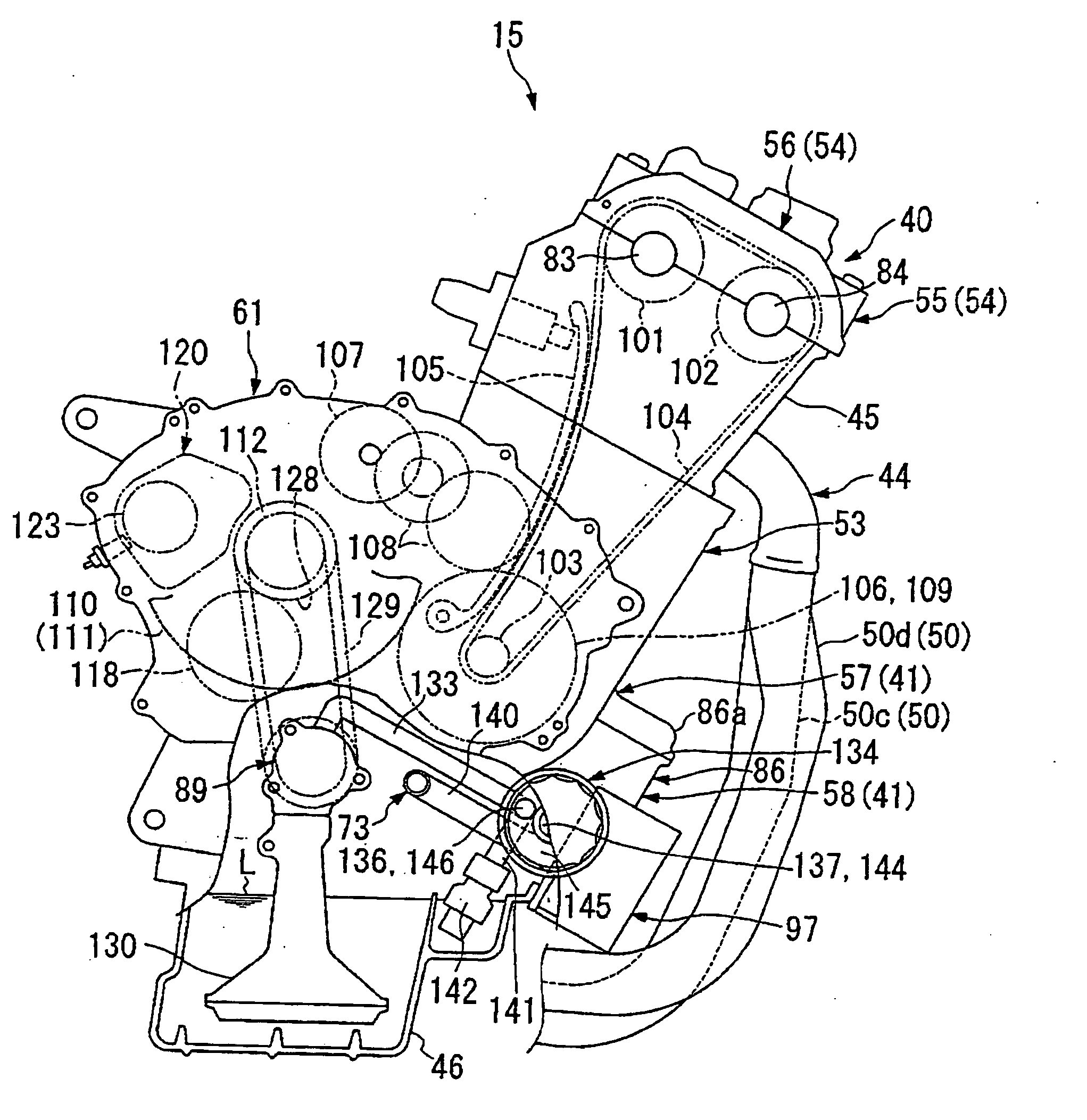 Engine crankcase structure