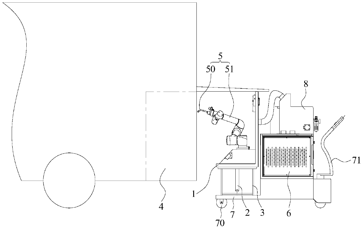 Dust collection device of engine compartment of motor vehicle