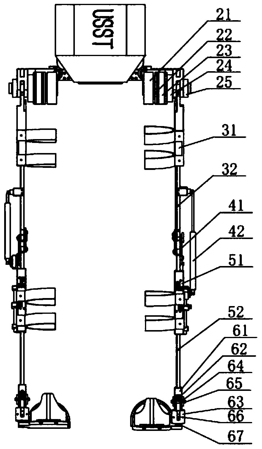 Driving rear-mounted lower extremity exoskeleton robot