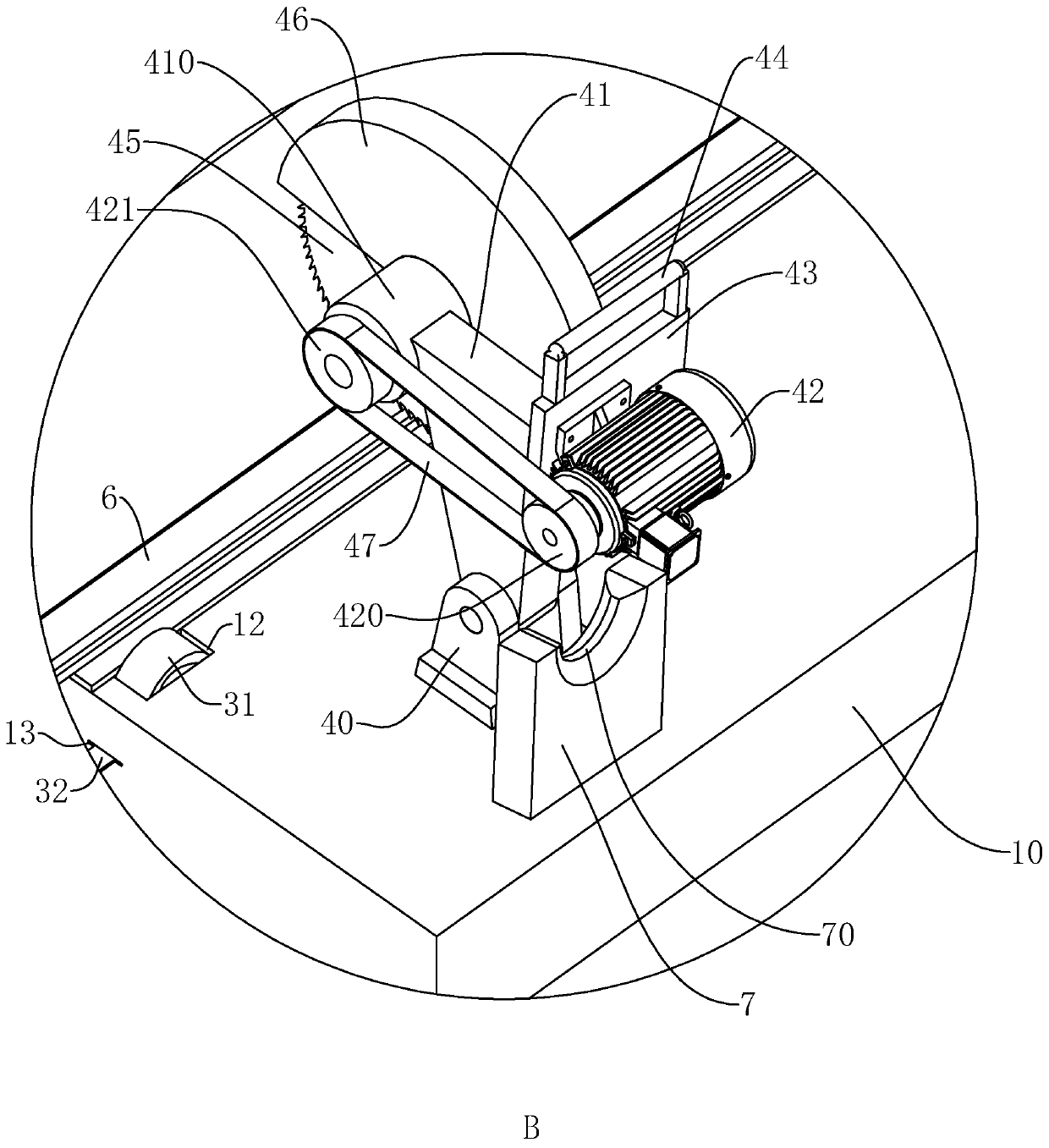 Steel cutting device and ground steel structure construction method