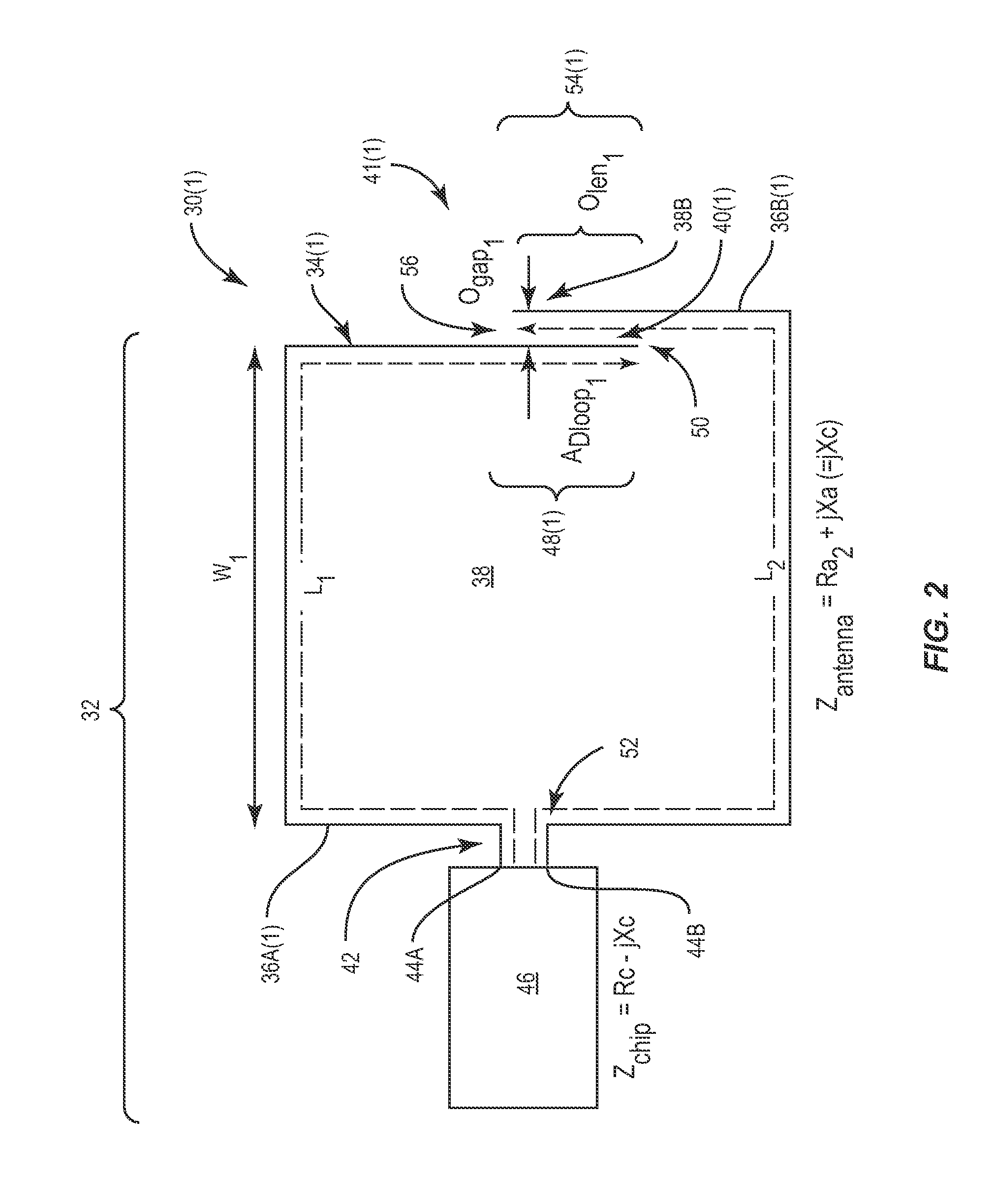 Discontinuous loop antennas suitable for radio-frequency identification (RFID) tags, and related components, systems, and methods