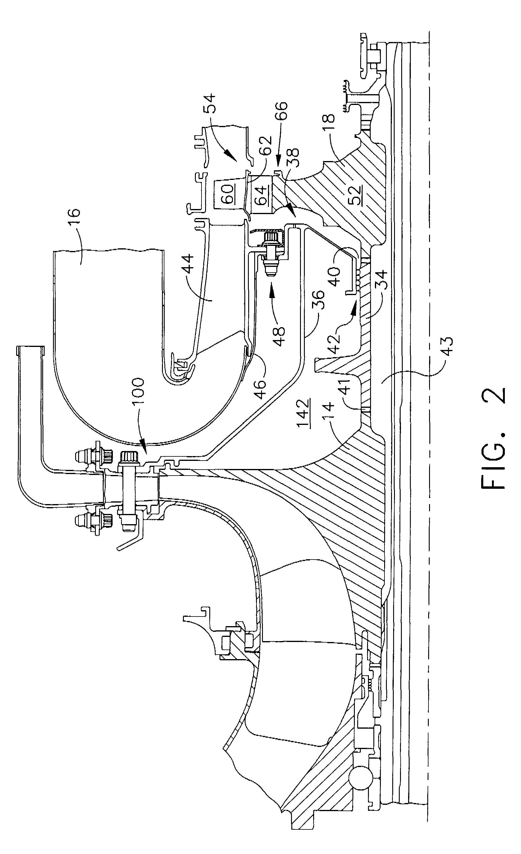 Gas turbine engines seal assembly and methods of assembling the same