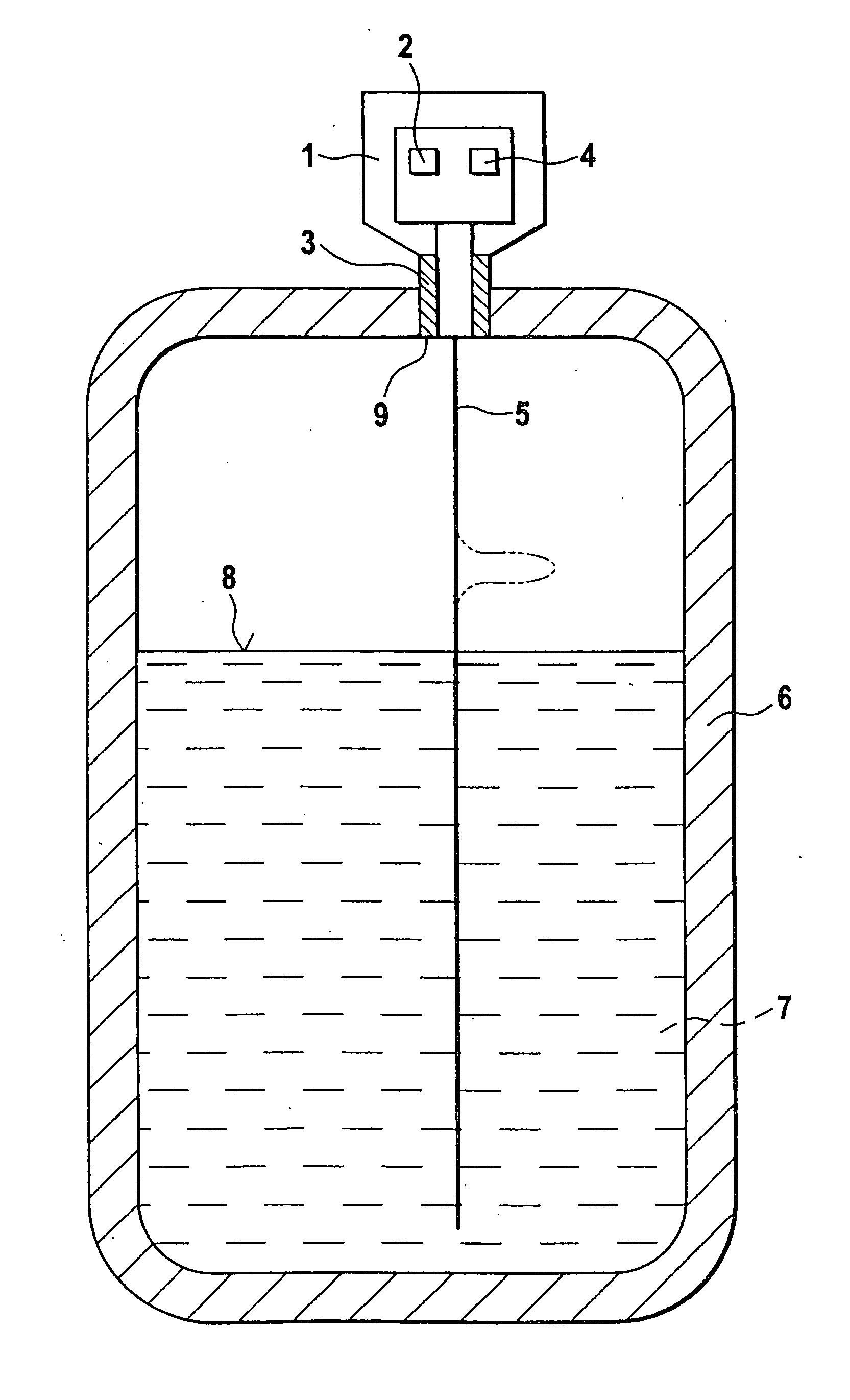 Apparatus for determining and/or monitoring the filling level of a product in a container