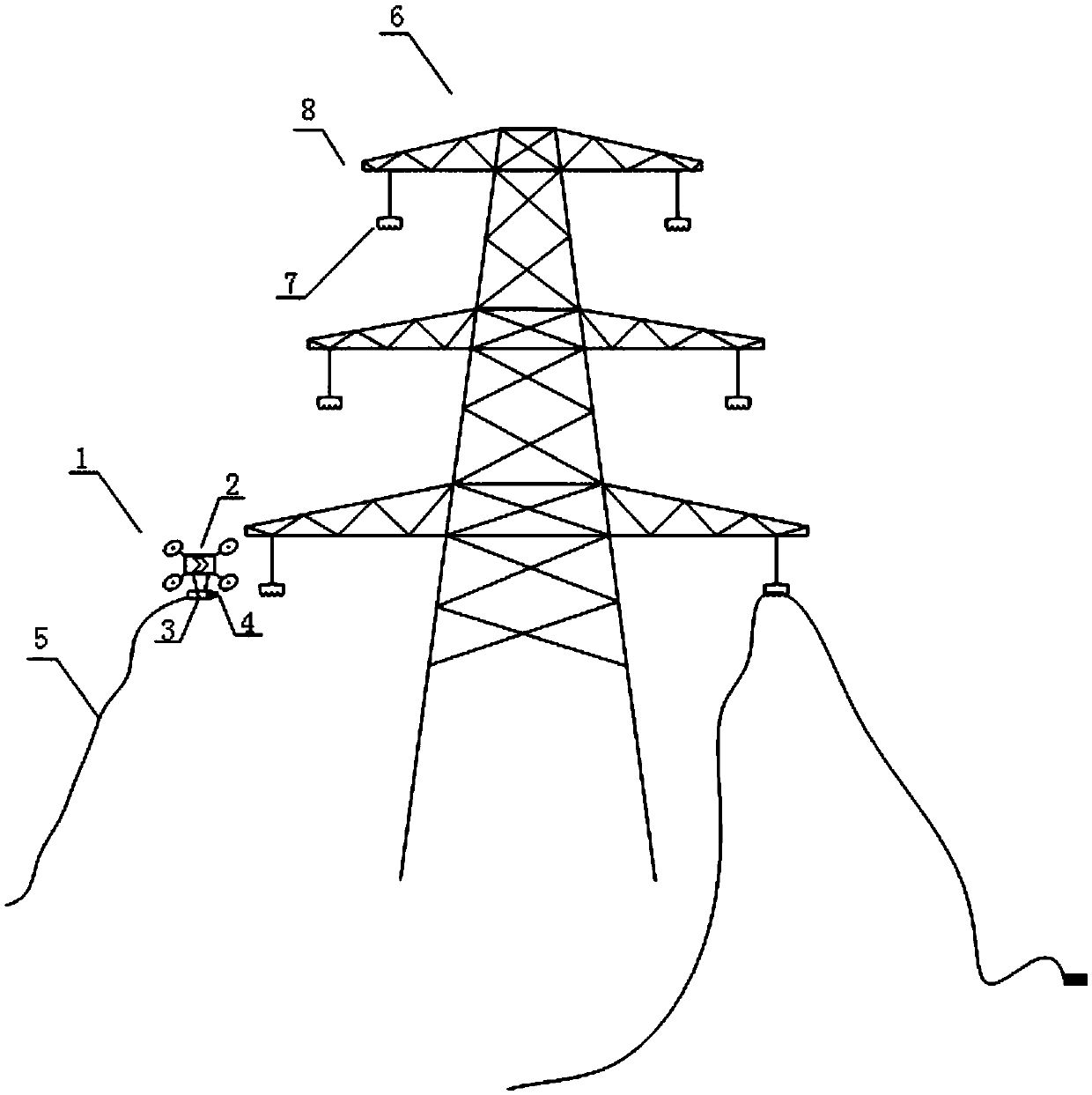 Unmanned aerial vehicle power wiring system based on combined navigation and computer vision