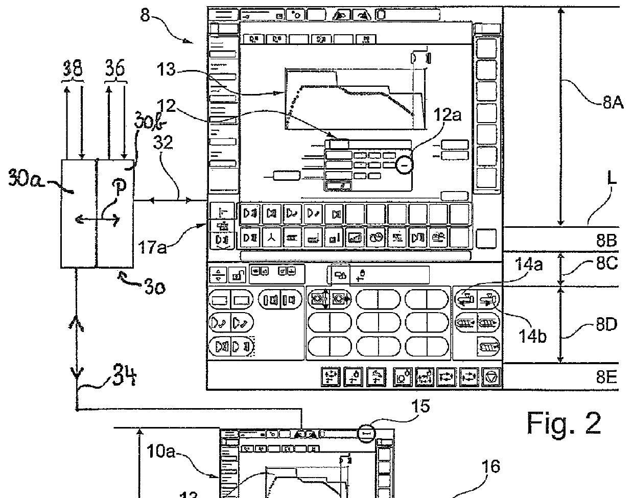 Device and method for operating a machine equipped with a handling device