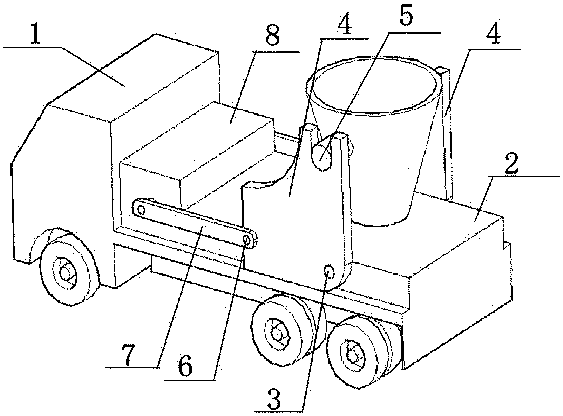 Slag pot hauling special vehicle provided with slag pot automatic tipping mechanism