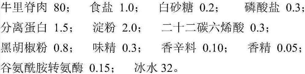 Children beefsteak capable of supplementing docosahexaenoic acid and preparation method of children beefsteak