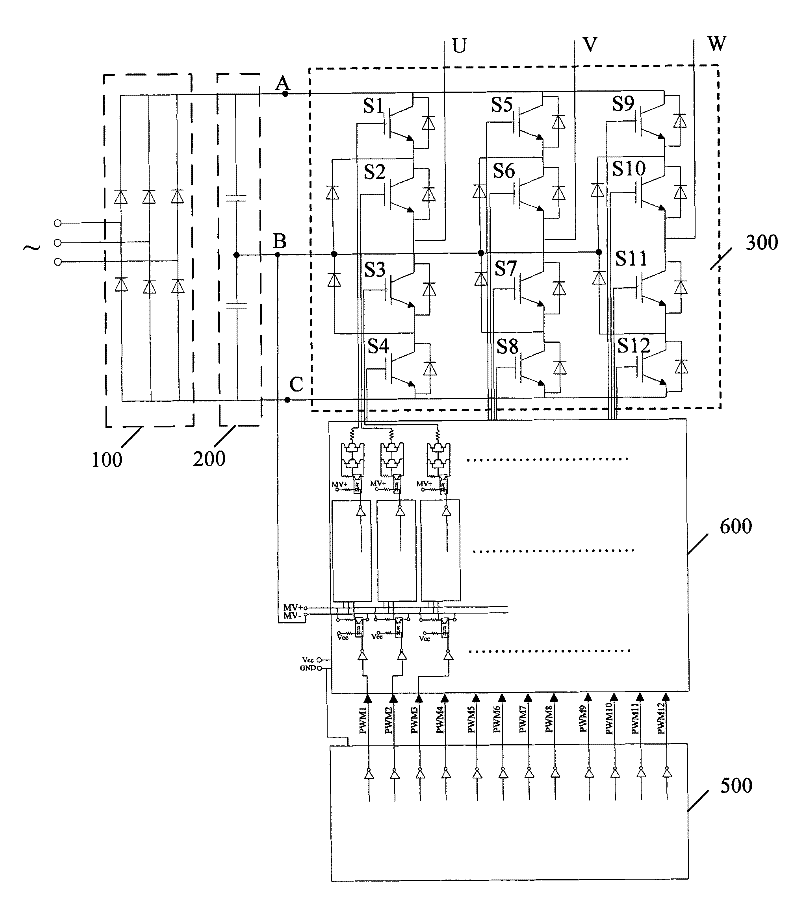 Isolation buffer tri-level inversion circuit